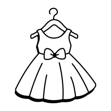 Karalama tarzında güzel elbise simgesi 