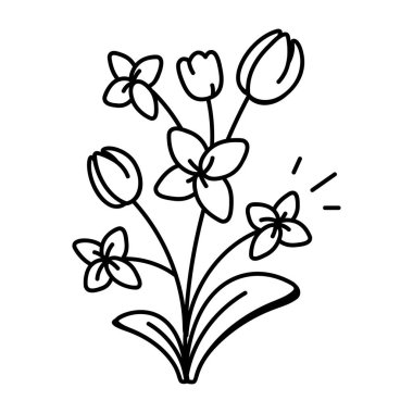 Çizim tarzında leylak bitkisi simgesi 