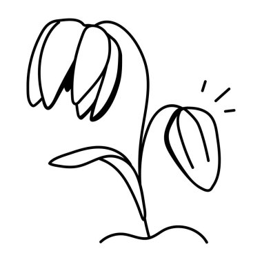 Karalama tarzında Fritillary çiçek simgesi 