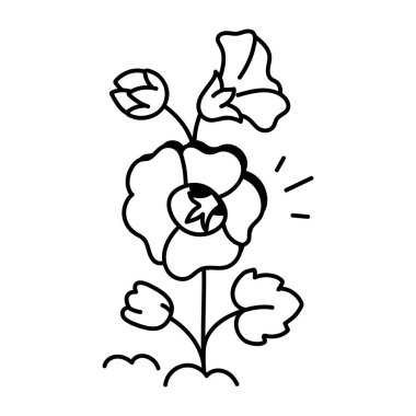 Çizim tarzında bir çiçek ikonu 