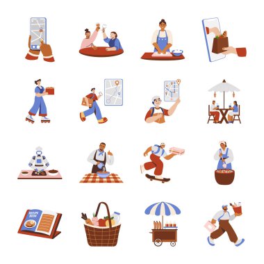 Gıda Teslimat Servisi Flat Çizimleri 