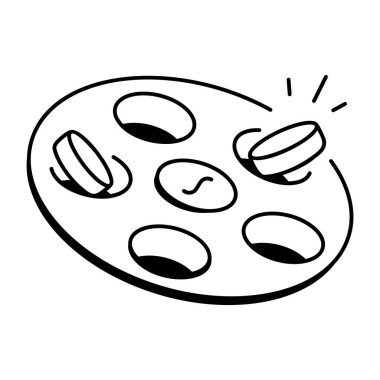 Üçgen mandal oyunu, karalama biçimi