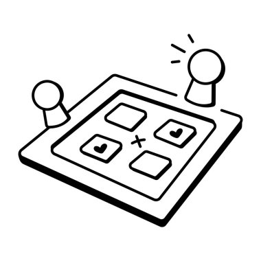 Üçgen mandal oyunu, karalama biçimi