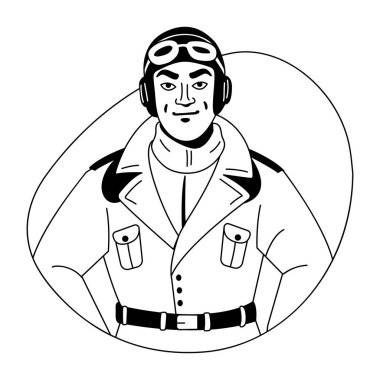 A glyph illustration of an airperson  clipart