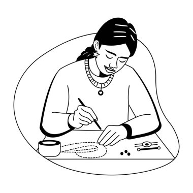 Mücevher tasarımcısı çizimi kabartma biçiminde 