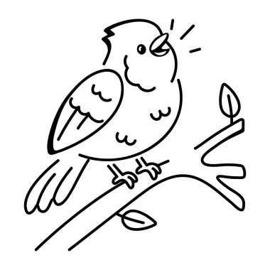 Doodle Stili İlkbahar ve Çiçek açan Simgeler