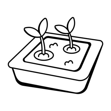 Karalama biçiminde Seedling tepsisi simgesi 