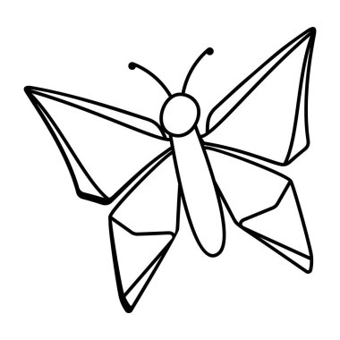Origami çizim tarzında kelebek simgesi 