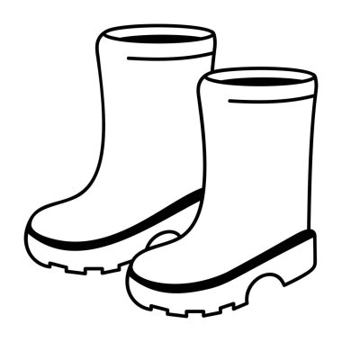 Elle çizilmiş bahçe çizmeleri simgesi 