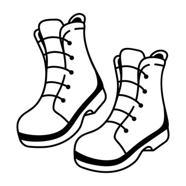 Çizme biçiminde yürüyüş çizmeleri simgesi 