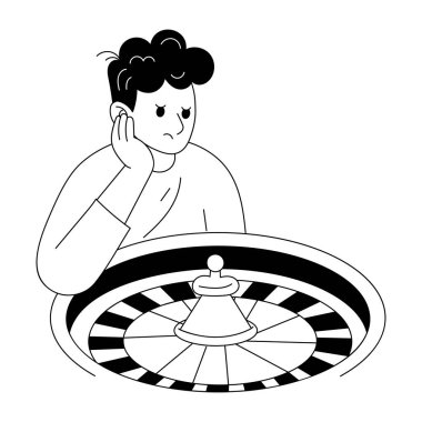 Bir karakter kabartma biçiminde bahis illüstrasyonunu kaybediyor 