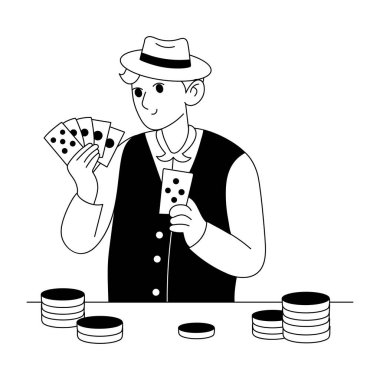 Poker dağıtıcısı illüstrasyonuName 