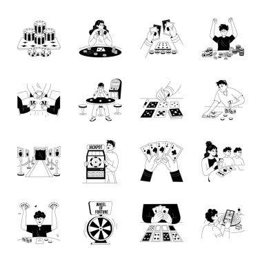 Glyph Stili Kumar Çizimleri Koleksiyonu 