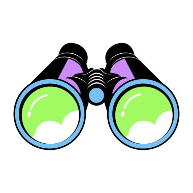 Dedektif dürbün çizimi düz stil 