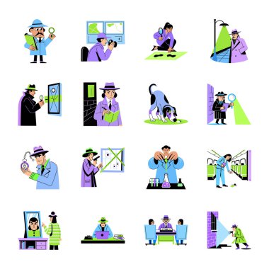 Düz Stil Dedektif Karakterleri Paketi 