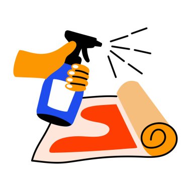 Temizleme sprey simgesi düz stil 