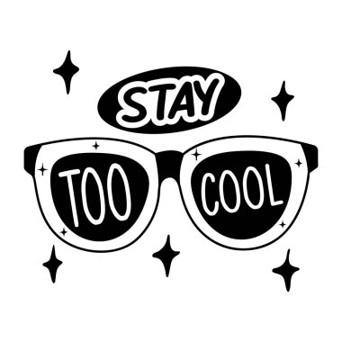 Serin bir tipografisi olan gözlük etiketi. 