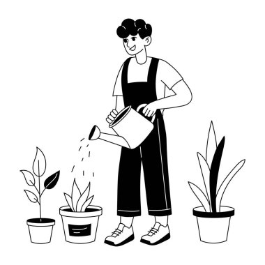 Karakter sulandırıcı bitkinin kabartma çizimi 