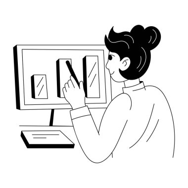 Pazar analizi yapan karakterin kabartması. 