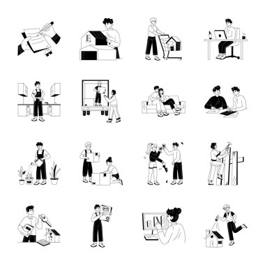 Glyph Stili Ev Sahipliği Resimleri Paketi 