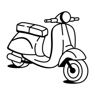 El çizimi biçiminde scooter simgesi 