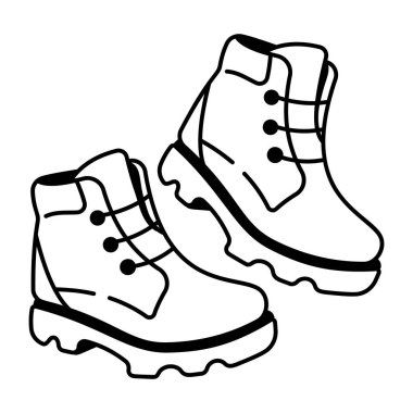 Yürüyüş botlarının çizim tarzı simgesi 