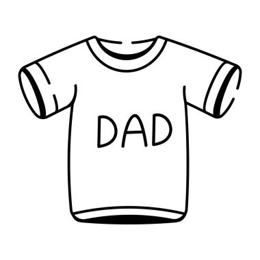Baba tişört ikonu karalama tarzında 