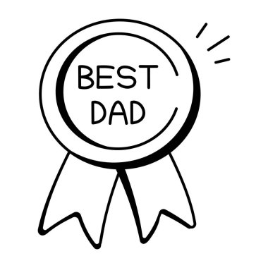 Karalama tarzında en iyi baba rozeti simgesi 