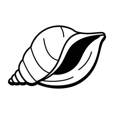 Deniz kabuğunun el çizimi simgesi 