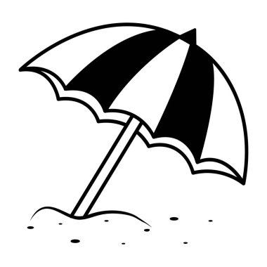Çizim tarzında plaj şemsiyesi simgesi 