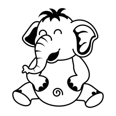 çizgi film şirin bebek fil vektör çizimi 