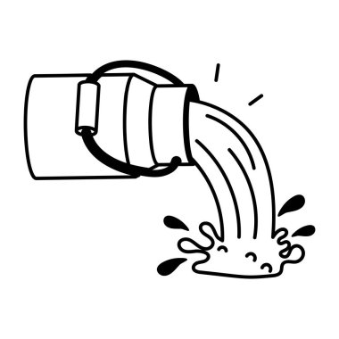 beyaz arkaplana süt döken çizgi film karalaması 