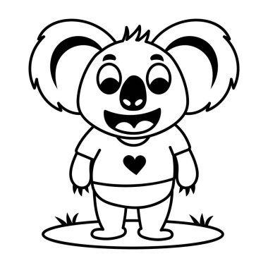 Tişört simgesi vektör illüstrasyonunda sevimli koala 