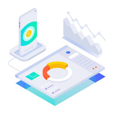 Modern bir iş konseptinin vektör tasarımı