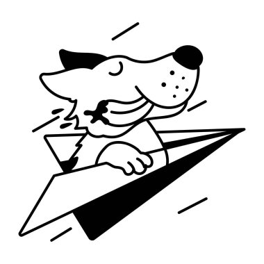 Uçan köpek çizgi film ikonu. vektör illüstrasyonu