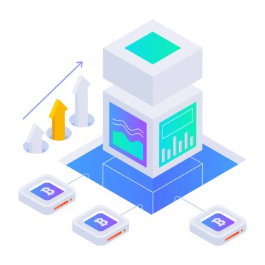 Veri analizlerinin vektör izometrik çizimi