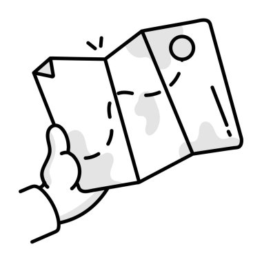 Haritayı tutan bir elin tasviri