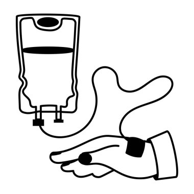 El ikonlu kan torbası. Web illüstrasyonu