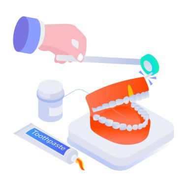 Diş tedavisi kavramı, vektör illüstrasyonu