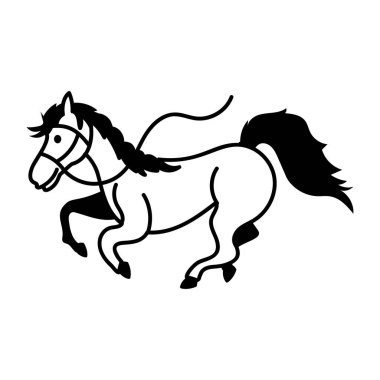 Beyaz arkaplanda izole edilmiş at silueti