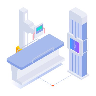 Xray makine vektör resminin temel rgban izometrik simgesi