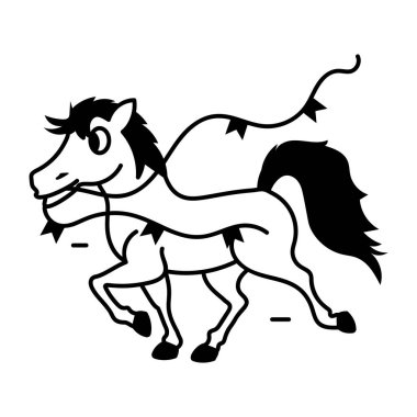 At vektör çizimi. at çizgi filmi at ikonu