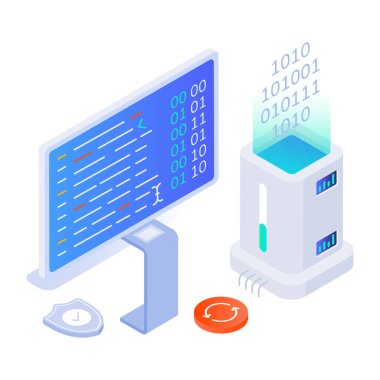 veri analiz izometrik kompozisyon simgesi