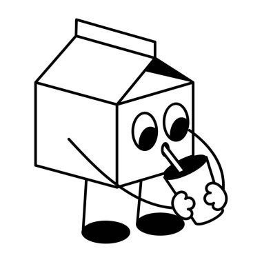 karikatür kutusu, cam karakter, vektör 