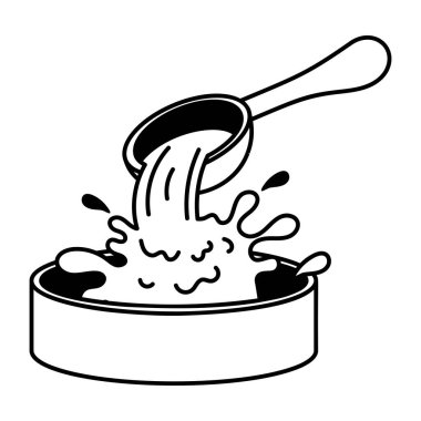 bir kızartma tavası, karikatür doodle