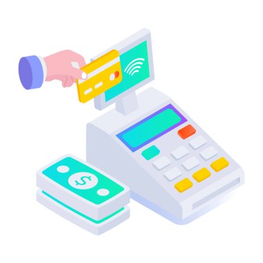 ödeme terminali vektör izometrik illüstrasyonuName