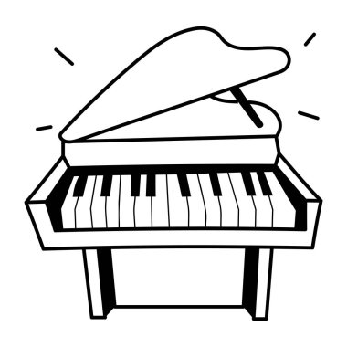 piyano enstrümanı müzik simgesi vektör illüstrasyon tasarımı