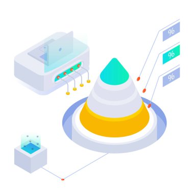 Veri analiz çiziminin izometrik tasarımı