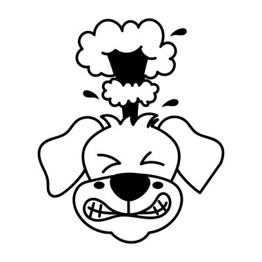 yalnız mutlu köpek çizgi film tasarımı