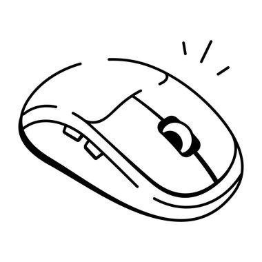 Kablosuz farenin el çizimi simgesi 